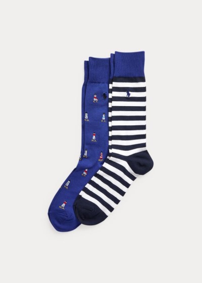 Pánské Ponožky Polo Ralph Lauren Nautical Dress 2-Pack - 96874-XSFW